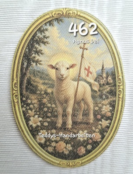 Heiligenbild  HB-CH-F462 Agnus Dei  (ohne Stickrand)  70x100mm