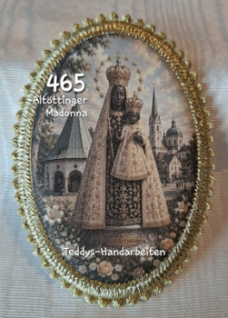 Heiligenbild  HB-CH-F465 Altöttinger Madonna   mit Goldrand 75x105mm