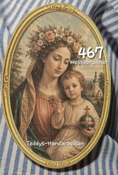 Heiligenbild  HB-CH-F467 Wessobrunner Madonna  (ohne Stickrand)  70x100mm