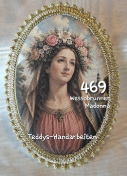 Heiligenbild  HB-CH-F469 Wessobrunner Madonna  mit Goldrand  75x105mm