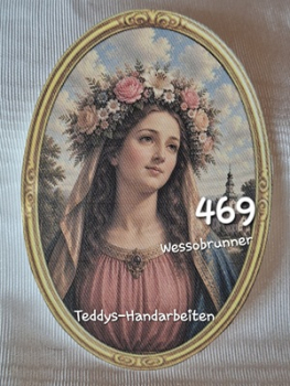 Heiligenbild  HB-CH-D469 Wessobrunner Madonna   (ohne Stickrand)  60x85mm