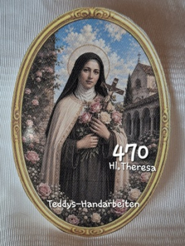 Heiligenbild  HB-CH-F470 Hl. Theresa  (ohne Stickrand)  70x100mm
