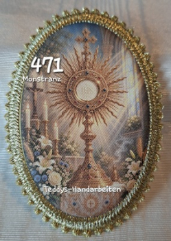 Heiligenbild  HB-CH-F471 Monstranz  mit Goldrand  75x105mm