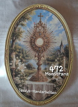 Heiligenbild  HB-CH-F472  Monstranz  (ohne Stickrand)  70x100mm