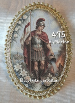 Heiligenbild  HB-CH-F475 Hl. Florian  mit Goldrand  75x105mm