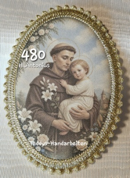 Heiligenbild  HB-CH-F480 Hl. Antonius  mit Goldrand  75x105mm