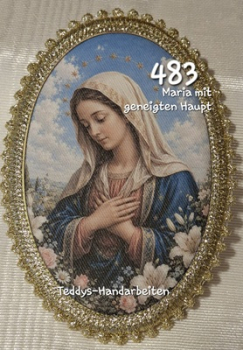 Heiligenbild  HB-CH-D483 Maria mit gesenkten Haupt  mit Goldrand 65x85mm