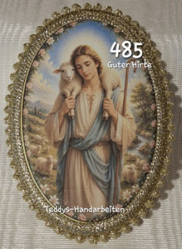 Heiligenbild  HB-CH-D485 Guter Hirte   mit Goldrand  65x85mm