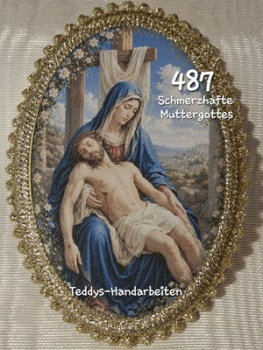 Heiligenbild  HB-CH-F487 Schmerzhafte Muttergottes  mit Goldrand 75x105mm