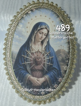 Heiligenbild  HB-CH-F489 Schmerzhafte Muttergottes  mit Goldrand 75x105mm