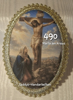 Heiligenbild  HB-CH-F490 Maria am Kreuz  mit Goldrand  75x105mm