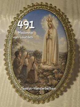 Heiligenbild  HB-CH-F491  Madonna von Lourdes   mit Goldrand 75x105mm