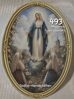 Heiligenbild  HB-CH-D493 Madonna von Lourdes  (ohne Stickrand)  60x85mm