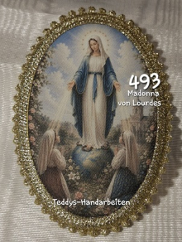 Heiligenbild  HB-CH-F493  Madonna von Lourdes mit Goldrand 75x105mm