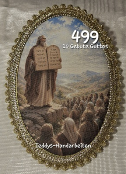 Heiligenbild  HB-CH-F499  10 Gebote Gottes   mit Goldrand  75x105mm