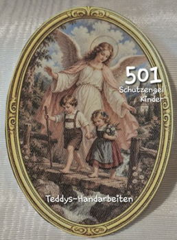 Heiligenbild  HB-CH-D501 Schutzengel Kinder   (ohne Stickrand)  60x85mm