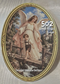 Heiligenbild  HB-CH-D502 Schutzengel Junge   (ohne Stickrand)  60x85mm