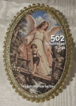 Heiligenbild  HB-CH-F502   Schutzengel Junge  75x105mm