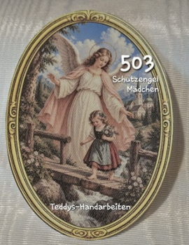 Heiligenbild  HB-CH-D503 Schutzengel Mädchen  (ohne Stickrand)  60x85mm