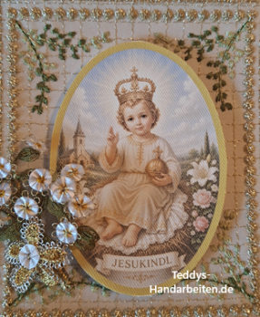 Heiligenbild  HB-CH-D263  Jesukindl  (ohne Stickrand)  60x85mm