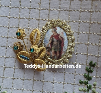 Heiligenbild  HB-CH-E203  Hl. Florian  mit Goldrand  22x30mm