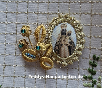Heiligenbild  HB-CH-E204  Altöttinger Madonna  mit Goldrand  22x30mm