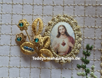 Heiligenbild  HB-CH-E207  Herz Jesu  mit Goldrand  22x30mm