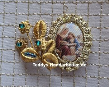 Heiligenbild  HB-CH-E212  Hl. Anna  mit Goldrand  22x30mm