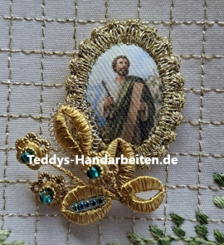 Heiligenbild  HB-CH-E217  Hl. Bartholomäus  mit Goldrand  22x30mm