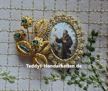 Heiligenbild  HB-CH-E218  Hl. Franz v. Assisi   mit Goldrand  22x30mm