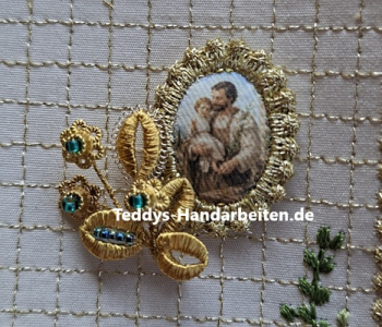Heiligenbild  HB-CH-E219  Hl. Josef  mit Goldrand  22x30mm