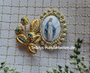 Heiligenbild  HB-CH-E221  Hl. Maria  mit Goldrand  22x30mm