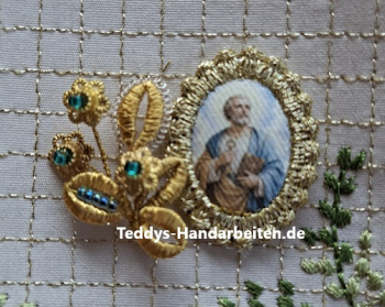 Heiligenbild  HB-CH-E224  Hl. Petrus  mit Goldrand  22x30mm