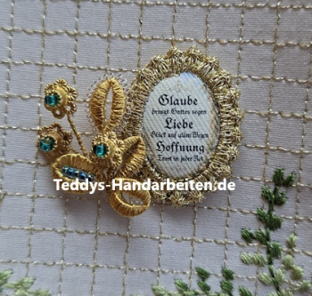 Heiligenbild  HB-CH-E231  Glaube,Liebe,Hoffnung  mit Goldrand  22x30mm