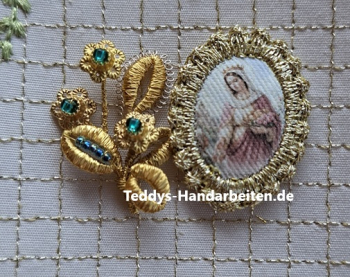 Heiligenbild  HB-CH-E232  Hl. Elisabeth  mit Goldrand  22x30mm