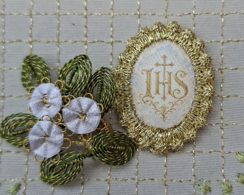 Heiligenbild  HB-CH-E242  IHS  mit Goldrand  22x30mm