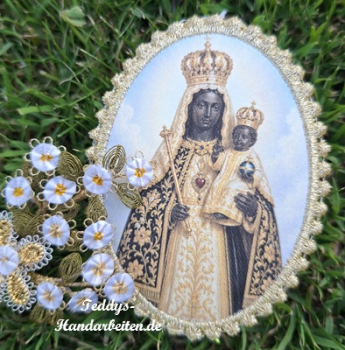 Heiligenbild  HB-CH-F204   Madonna  mit Goldrand 75x105mm