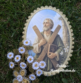 Heiligenbild  HB-CH-D223  Hl. Andreas mit Goldrand 65x85mm