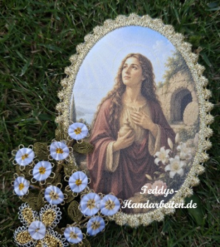 Heiligenbild  HB-CH-D225   Maria Magdalena mit Goldrand 65x85mm