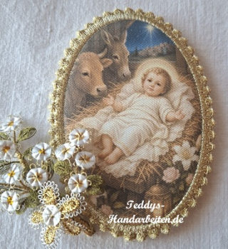 Heiligenbild  HB-CH-M271 Jesukindl  mit Goldrand  52x72mm