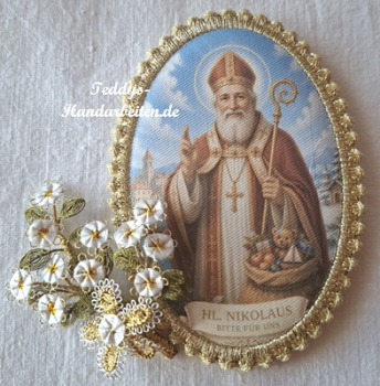 Heiligenbild  HB-CH-M283  Hl.Nikolaus  mit Goldrand  52x72mm