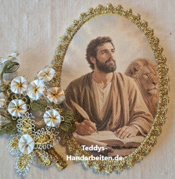 Heiligenbild  HB-CH-F401 Evangelist Markus  mit Goldrand  75x105mm