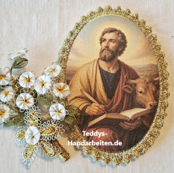 Heiligenbild  HB-CH-F407  Evangelist Matthäus   mit Goldrand 75x105mm