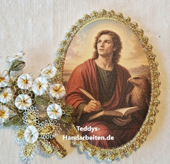 Heiligenbild  HB-CH-D408  Evangelist Johannes   mit Goldrand  65x85mm