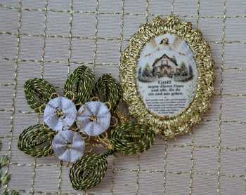 Heiligenbild  HB-CH-E235  Gott segne...  mit Goldrand  22x30mm