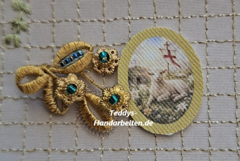 Heiligenbild  HB-CH-E237  Osterlamm  (ohne Stickrand)   20x25mm