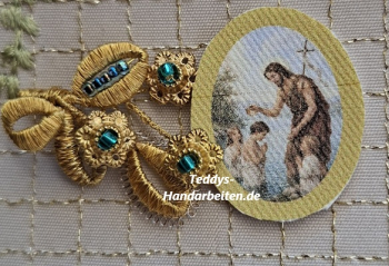 Heiligenbild  HB-CH-E239  Johannes der Täufer  (ohne Stickrand)    20x25mm