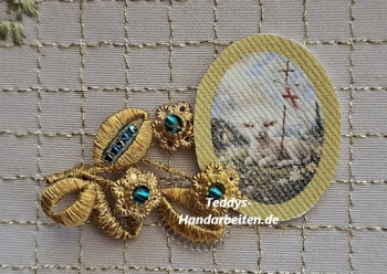 Heiligenbild  HB-CH-E241  Osterlamm  (ohne Stickrand)   20x25mm