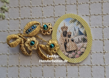 Heiligenbild  HB-CH-E244   Madonna  (ohne Stickrand)    20x25mm