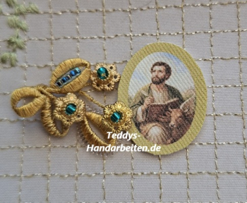 Heiligenbild  HB-CH-E245  Hl. Lukas  (ohne Stickrand)    20x25mm